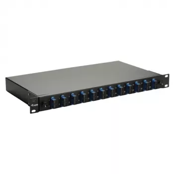 Equip 12-Port Fiber Optic Splice Box, SC Duplex, OS2, 1U, Fully Equipped, Black (591909)