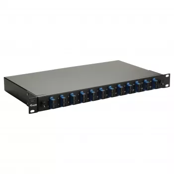 Equip 12-Port Fiber Optic Splice Box, SC Duplex, OS2, 1U, Fully Equipped, Black (591909)