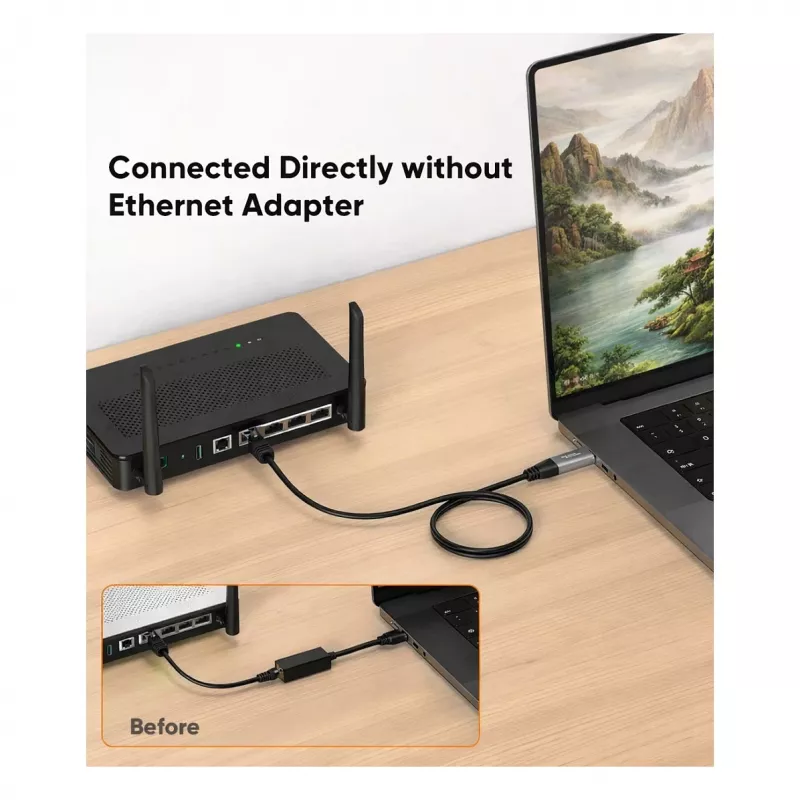 EQUIP 133101 USB-C & USB-A to RJ45 Gigabit Ethernet Adapter, Black
