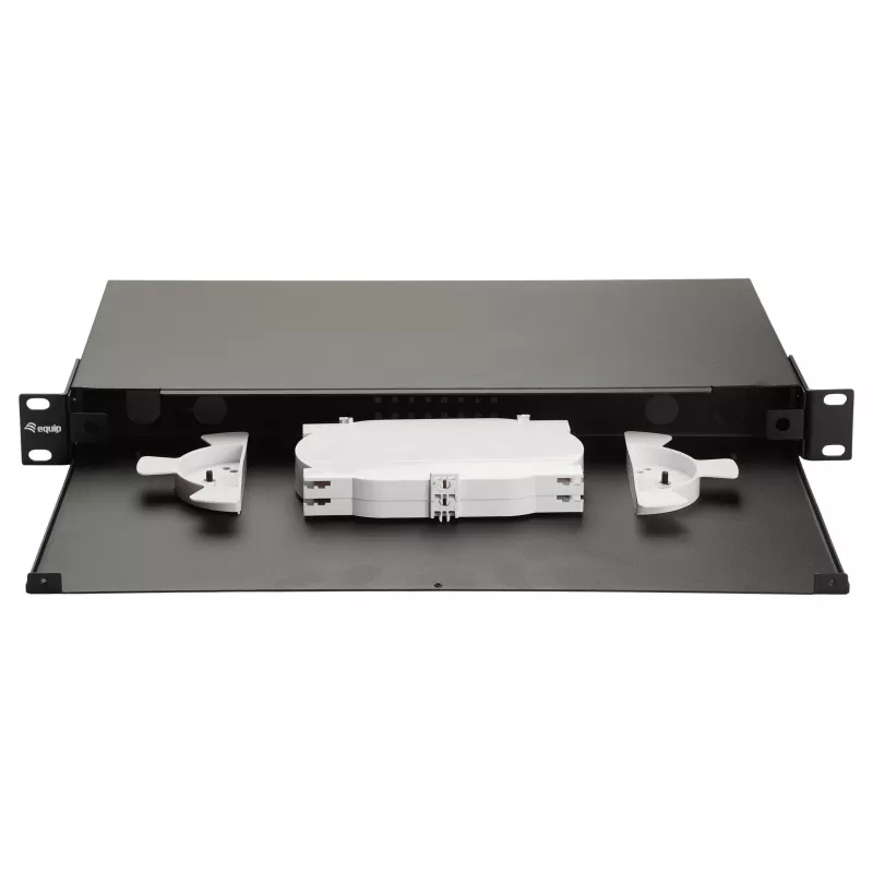 EQUIP 337111 19 inch 1U Fiber Optic Space Box without Panel, Steel Black