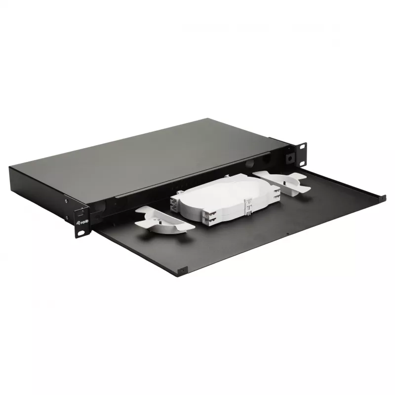 EQUIP 337111 19 inch 1U Fiber Optic Space Box without Panel, Steel Black