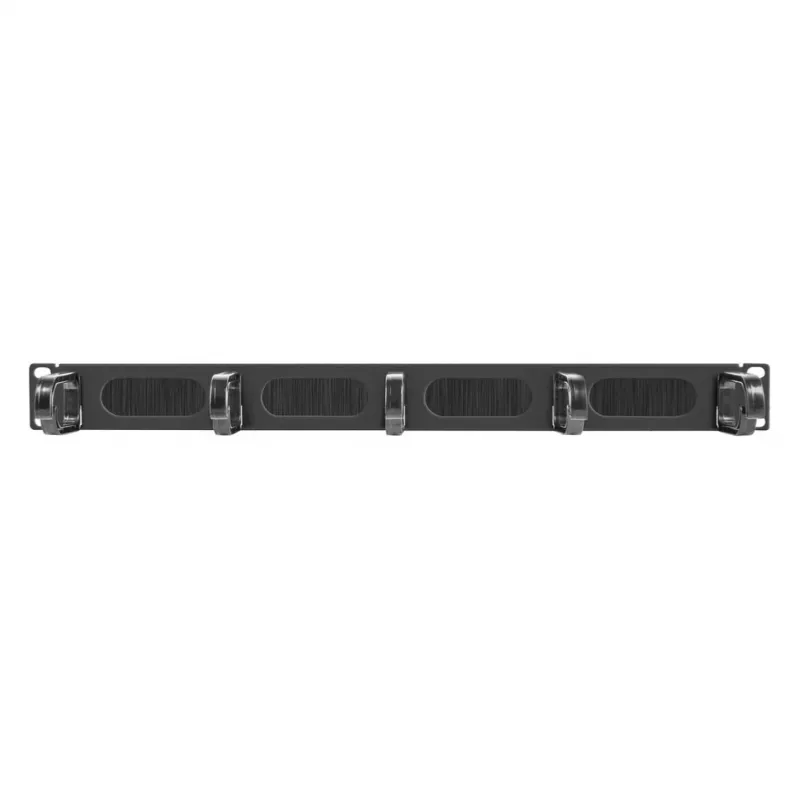 Equip 19-inch Cable Management Panel, 5 Plastic Rings, Steel, 1U, Black (RAL 9005)