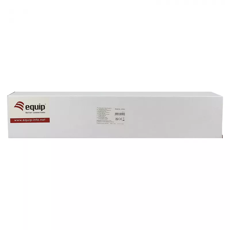 Equip 19-inch Cable Management Panel with 5 Plastic Rings, Steel, 1U, RAL7035
