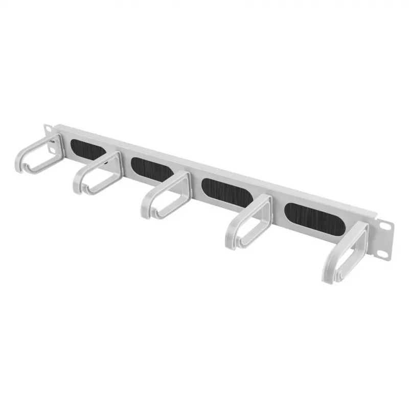 Equip 19-inch Cable Management Panel with 5 Plastic Rings, Steel, 1U, RAL7035