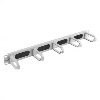 Equip 19-inch Cable Management Panel with 5 Plastic Rings, Steel, 1U, RAL7035
