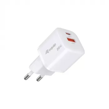 Equip 2-Port USB-C PD3.0/USB-A GaN Wall Charger 20W White