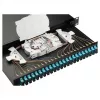 EQUIP 24-Port Fiber Optic Splice Box, LC Duplex, OM3, 1U, Equipped, Black
