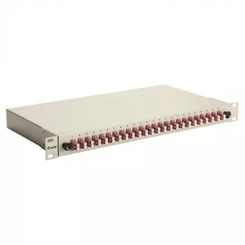 EQUIP 24-Port Fiber Optic Splice Box, LC Duplex, OM4, 1U, Equipped, Grey