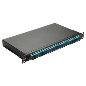 Equip 24-Port Fiber Optic Splice Box, SC Duplex, OM3, 1U, Equipped, Black