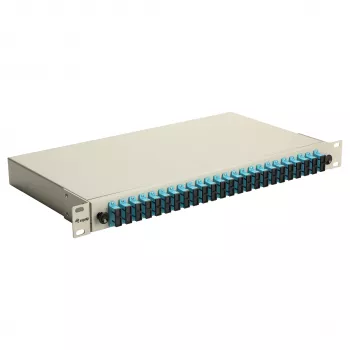 Equip 24-Port Fiber Optic Splice Box, SC Duplex, OM3, 1U, Fully Equipped, Grey