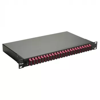 Equip 24-Port Fiber Optic Splice Box, SC Duplex, OM4, 1U, Equipped, Black