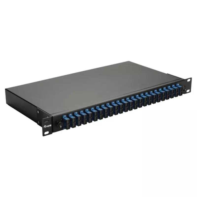 Equip 24-Port Fiber Optic Splice Box, SC Duplex, OS2, 1U, Equipped, Black