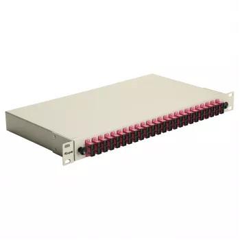 Equip 24-Port SC Duplex OM4 Fiber Optic Splice Box 1U Rackmount, Equipped, Grey