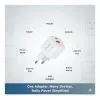Equip 245526 2-Port USB-C PD3.0 / USB-A GaN 20W Wall Charger, White