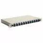 Equip 591911 12-Port SC Duplex Fiber Optic Splice Box, OS2, 1U, Fully Equipped, Grey