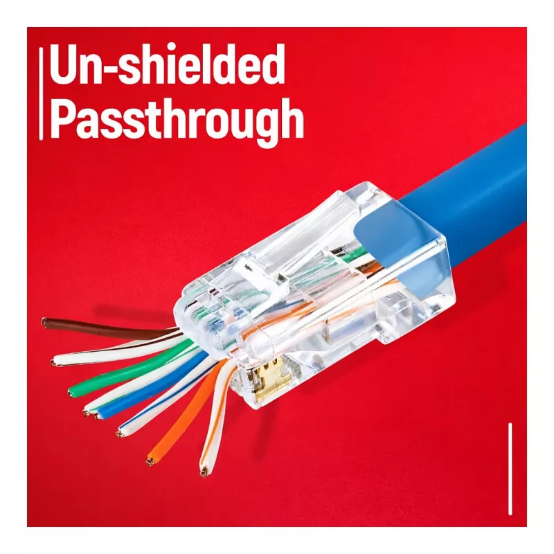 Equip Cat.6A RJ45 Shielded Tool-Free Field Termination Plug (100-Pack)