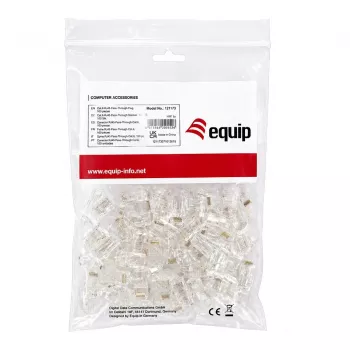 Equip Cat6 RJ45 UTP Unshielded Connector Kit (100 Pieces) - Transparent