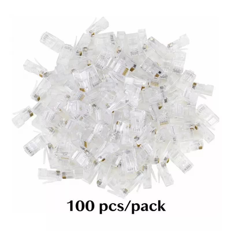 Equip Cat6 RJ45 UTP Unshielded Connector Kit (100 Pieces) - Transparent