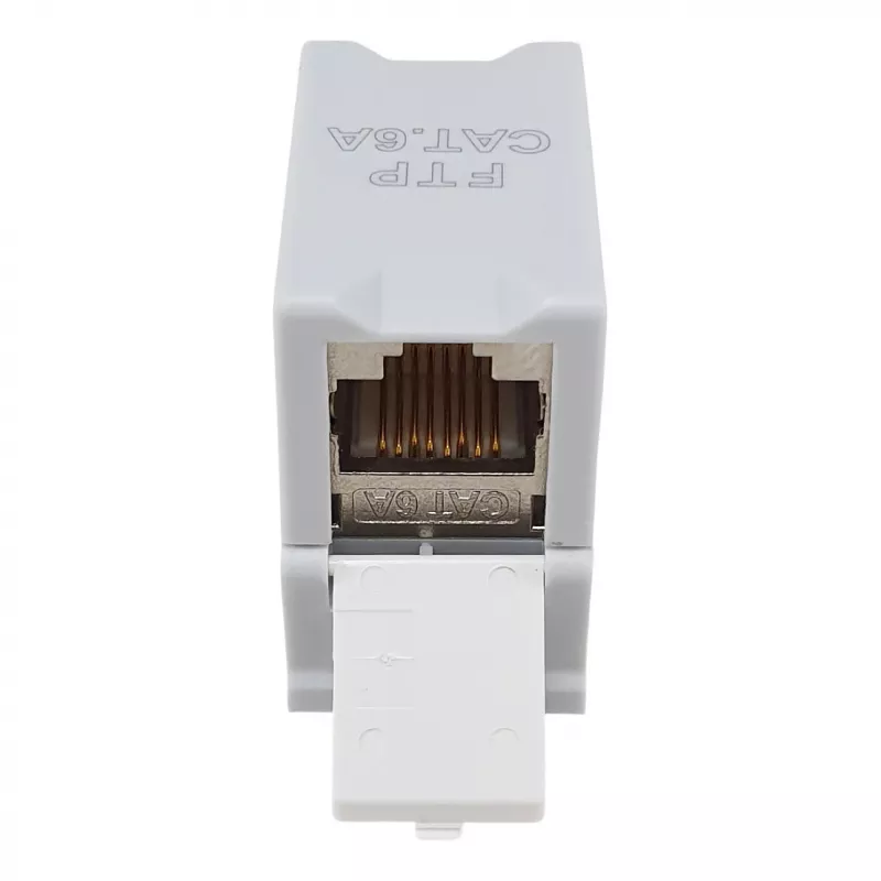 Equip Cat6A Shielded Keystone Coupler 1xRJ45 DIN Rail Grey
