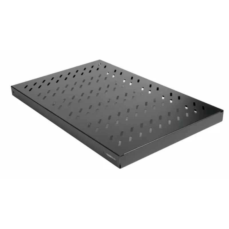 Equip EZVS-19-1-10-B 19 inch 1U Fixed Rack Shelf, 1000 mm Depth, Black – Heavy-Duty Steel, 100 kg Capacity