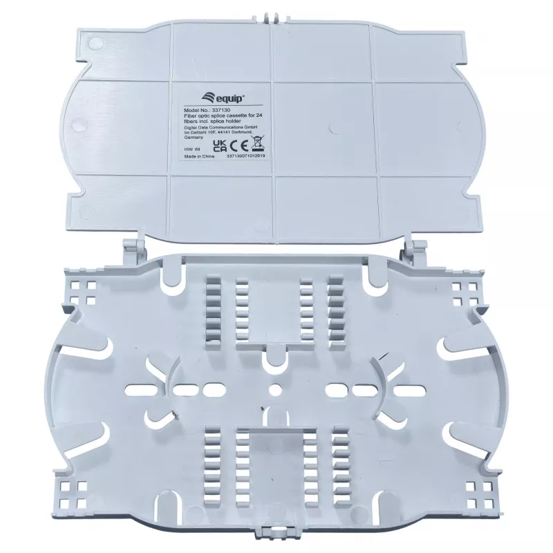 Equip Fiber Optic Splice Cassette 2x12 – Tray, Lid & 2 Core Holders