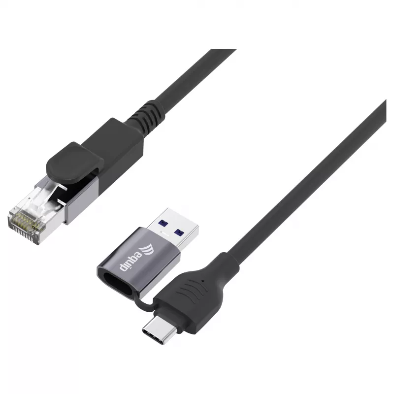 EQUIP GigaBit USB-C+A to RJ45 Adapter, Black