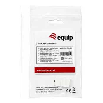 Equip Keystone Coupler USB 3.2 Gen 2 USB-C to USB-C Female to Female, White
