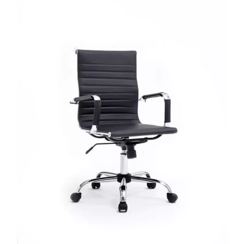 Equip Office Chair with Ribbed Upholstery/Backrest Black