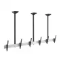 EQUIP Pro Triple Monitor Ceiling Mount for 45-50 inch Screens, Full-Motion Articulating Arms, VESA 75/100, 8kg per Display, Black/Silver