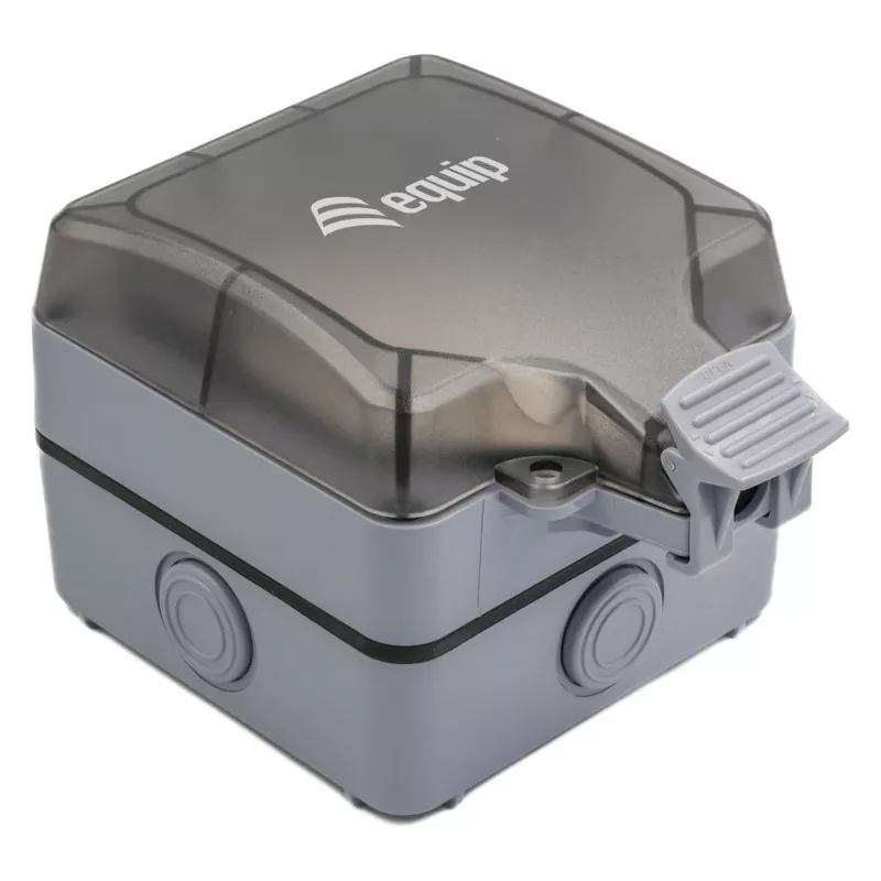 EQUIP Surface-Mount Box 1-Port Keystone Unshielded Outdoor Grey IP44