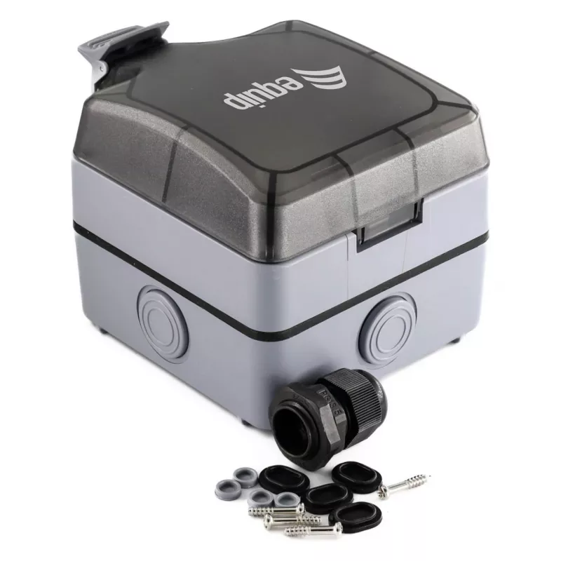 EQUIP Surface-Mount Box 1-Port Keystone Unshielded Outdoor Grey IP44