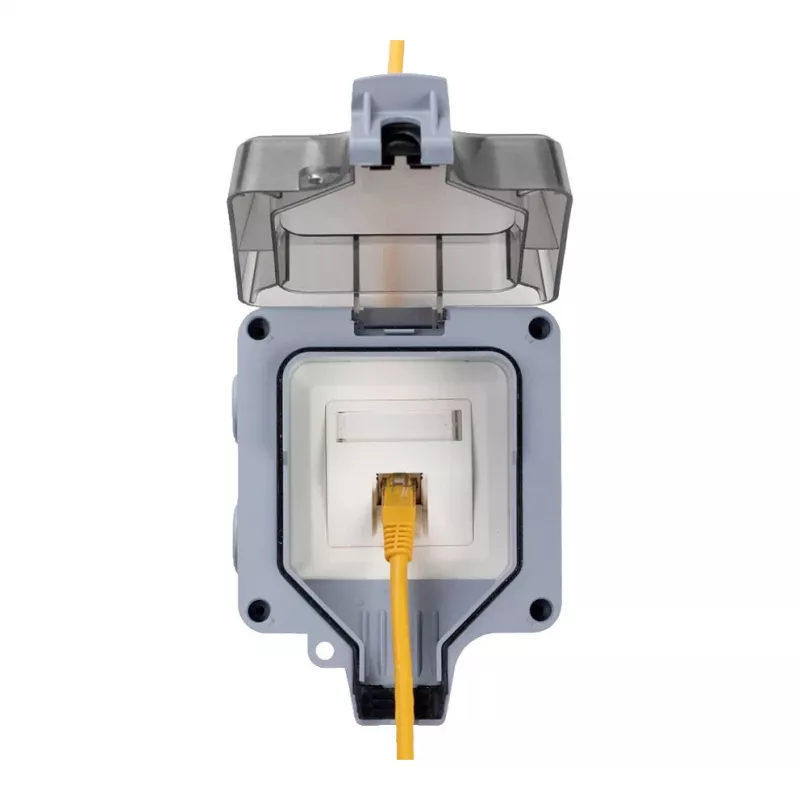 EQUIP Surface-Mount Box 1-Port Keystone Unshielded Outdoor Grey IP44