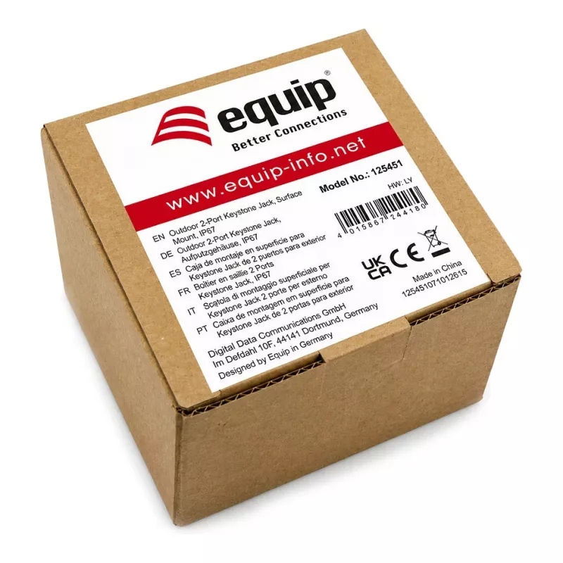 EQUIP Surface-Mount Box 2-Port Keystone Unshielded Outdoor Grey