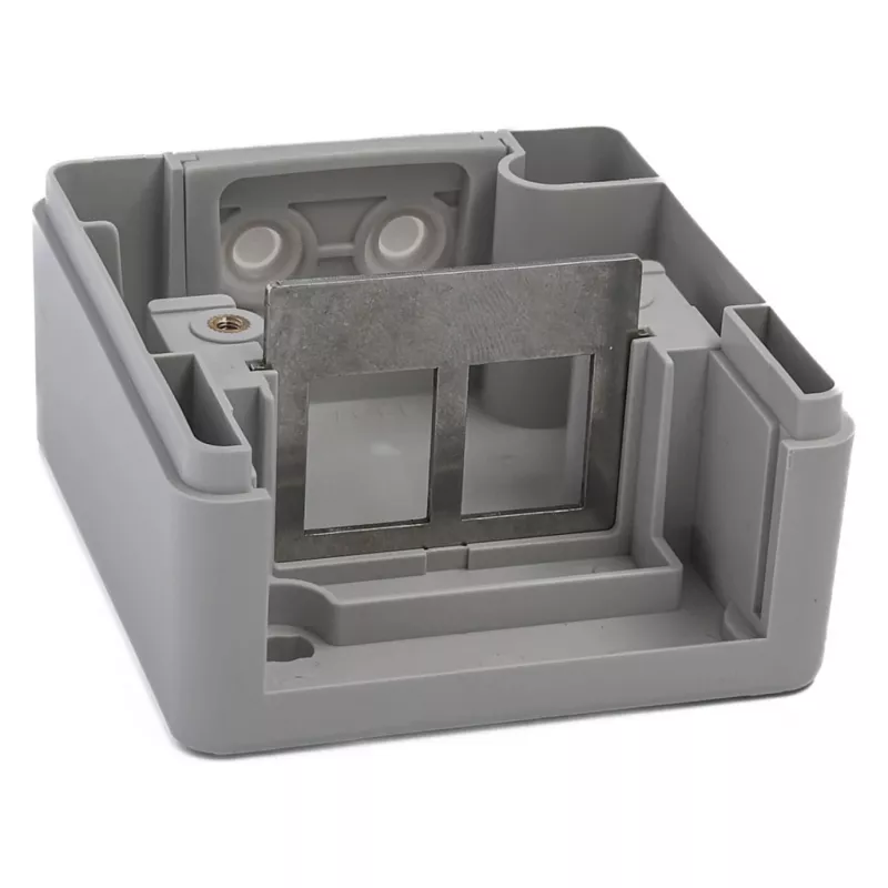EQUIP Surface-Mount Box 2-Port Keystone Unshielded Outdoor Grey