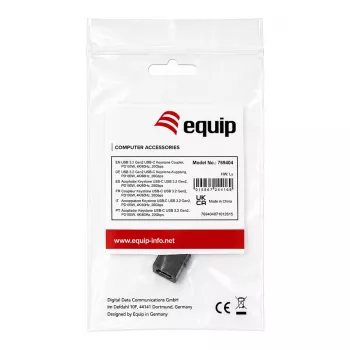 Equip USB-C Keystone Coupler, USB 3.2 Gen 2, USB-C Female to Female, Black
