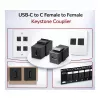Equip USB-C Keystone Coupler, USB 3.2 Gen 2, USB-C Female to Female, Black