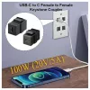 Equip USB-C Keystone Coupler, USB 3.2 Gen 2, USB-C Female to Female, Black