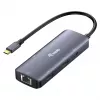 EQUIP USB-C Multiport Adapter, 2x HDMI, RJ45, 2x USB-A, USB-C PD 100W, Grey