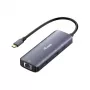 EQUIP USB-C Multiport Adapter, 2x HDMI, RJ45, 2x USB-A, USB-C PD 100W, Grey