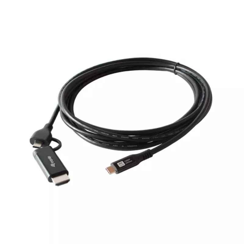 EQUIP USB-C to USB-C + HDMI Adapter with 100W Power Delivery, 4K 60Hz, 3m Aluminum