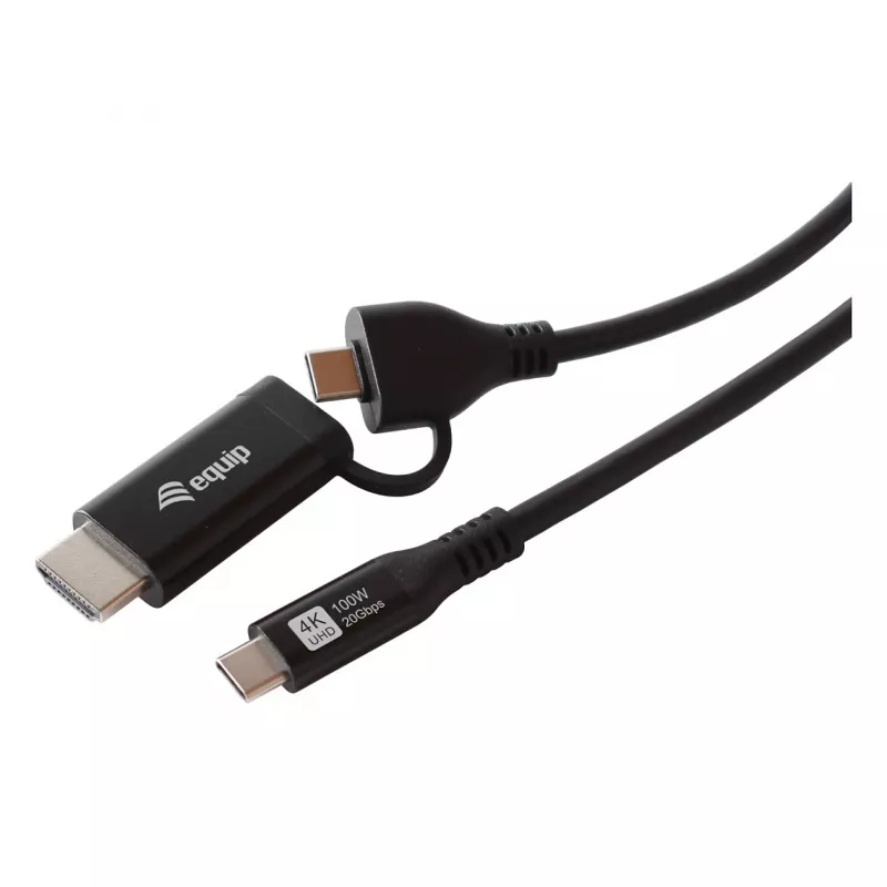 Equip USB-C to USB-C + HDMI Adapter with 100W Power Delivery, 4K 60Hz, Aluminum
