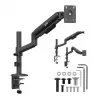 Ergo Office ER-691 B Gas Spring Monitor Mount for 17-32 inch Screens, 1-10 kg, Matte Black, VESA 75/100