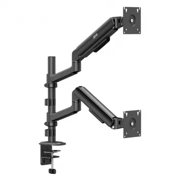 ERGO OFFICE ER-692 B Dual Monitor Desk Mount, Gas Spring Arm, Fits 17-32 inch, 1-10 kg per Arm, Matte Black