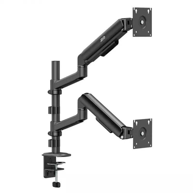 ERGO OFFICE ER-692 B Dual Monitor Desk Mount, Gas Spring Arm, Fits 17-32 inch, 1-10 kg per Arm, Matte Black