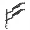 ERGO OFFICE ER-692 B Dual Monitor Desk Mount, Gas Spring Arm, Fits 17-32 inch, 1-10 kg per Arm, Matte Black