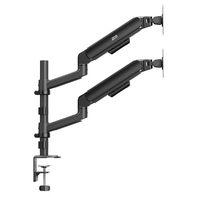 ERGO OFFICE ER-692 B Dual Monitor Desk Mount, Gas Spring Arm, Fits 17-32 inch, 1-10 kg per Arm, Matte Black