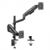 ERGO OFFICE ER-692 B Dual Monitor Desk Mount, Gas Spring Arm, Fits 17-32 inch, 1-10 kg per Arm, Matte Black
