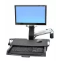 Ergotron 45-260-026 Track Mount Kit, Height-Adjustable Monitor Mount with Keyboard Tray, Pull-Out Mouse Tray, Wrist Rest and Barcode Scanner Holder, Fits up to 24 inch LCD, VESA 75/100mm, Polished Aluminum