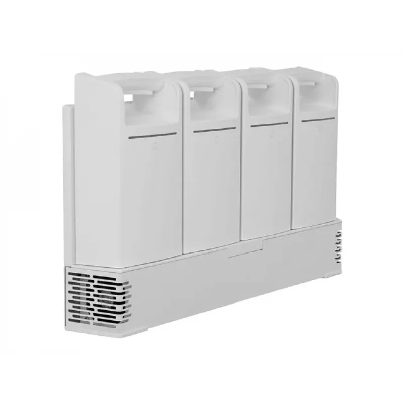 Ergotron LiFeKinnex 4-Bay Battery Charger, 4-Slot Charging Station for LiFeKinnex Batteries, Black/Silver, 100-240V AC, 14.6V DC Output