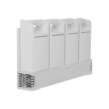 Ergotron LiFeKinnex 4-Bay Battery Charger, 4-Slot Charging Station for LiFeKinnex Batteries, Black/Silver, 100-240V AC, 14.6V DC Output